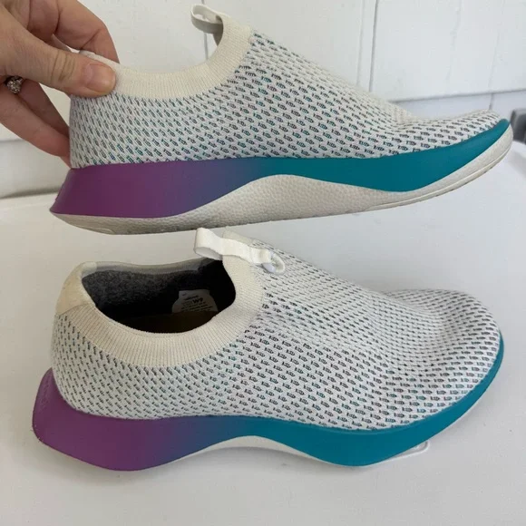 Allbirds Tree Dasher Relay Sneakers White Blue Purple size 9 - Picture 6 of 11